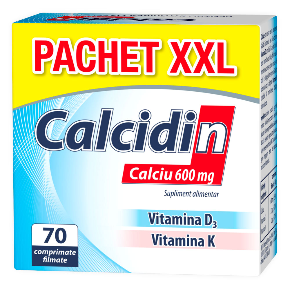 Calcidin Calciu 600mg, 70 Comprimate, Zdrovit