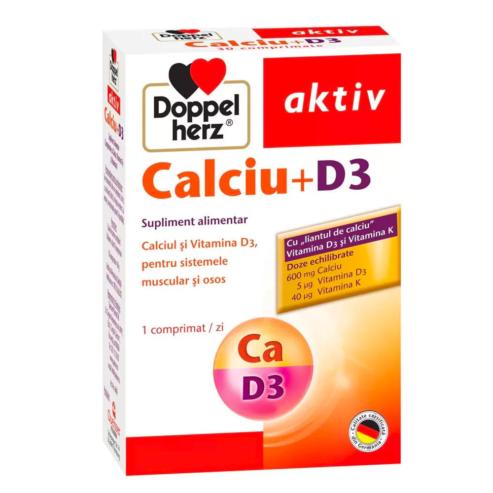 Calciu + Vitamina D3, 30 Capsule + 10 Capsule Gratis, Doppelherz