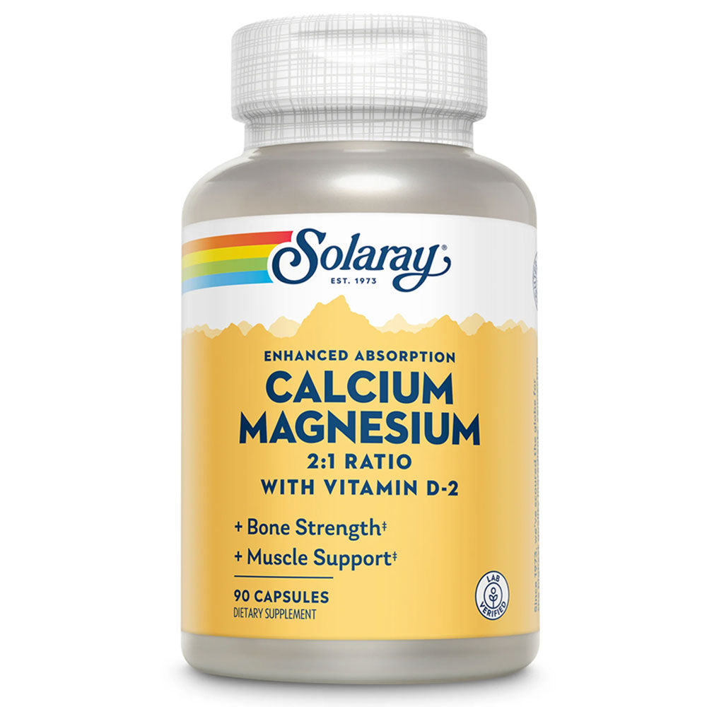 Calciu, Magneziu si Vitamina D Solaray, 90 Capsule, Secom