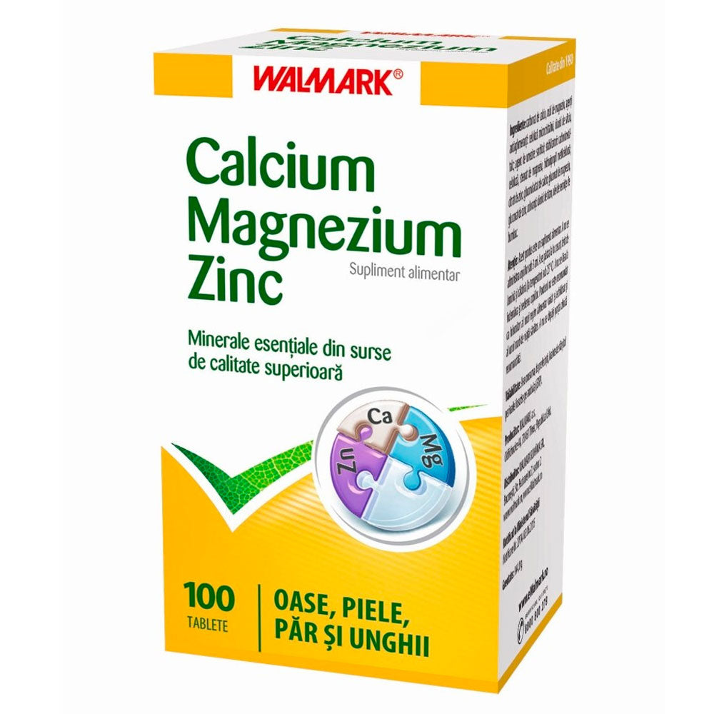 Calciu + Magneziu + Zinc, 100 Capsule, Walmark