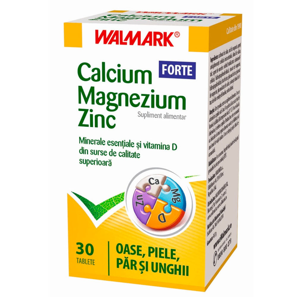 Calciu + Magneziu + Zinc Forte, 30 Capsule, Walmark