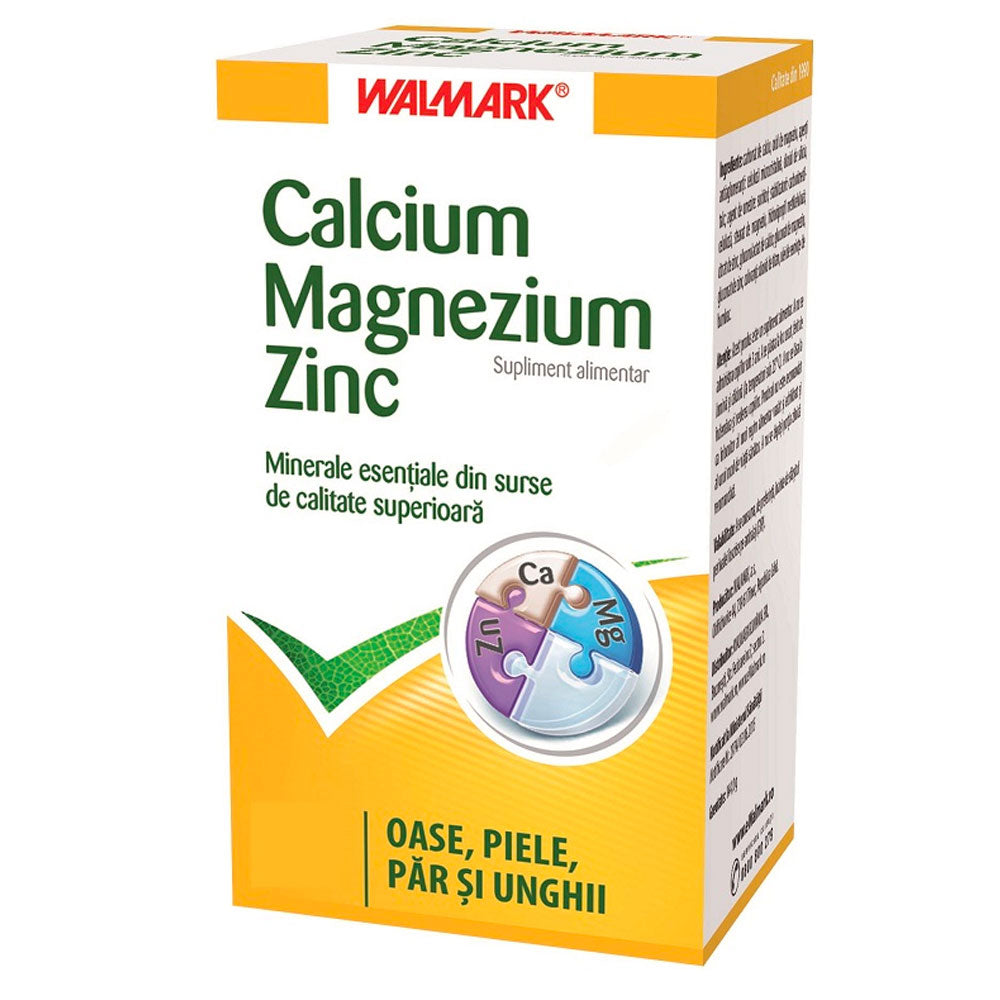 Calciu + Magneziu + Zinc, 30 Capsule, Walmark