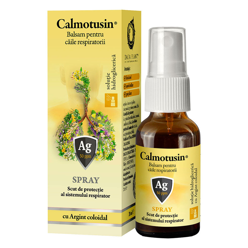 Spray Calmotusin cu Argint Coloidal, 20ml, Dacia Plant