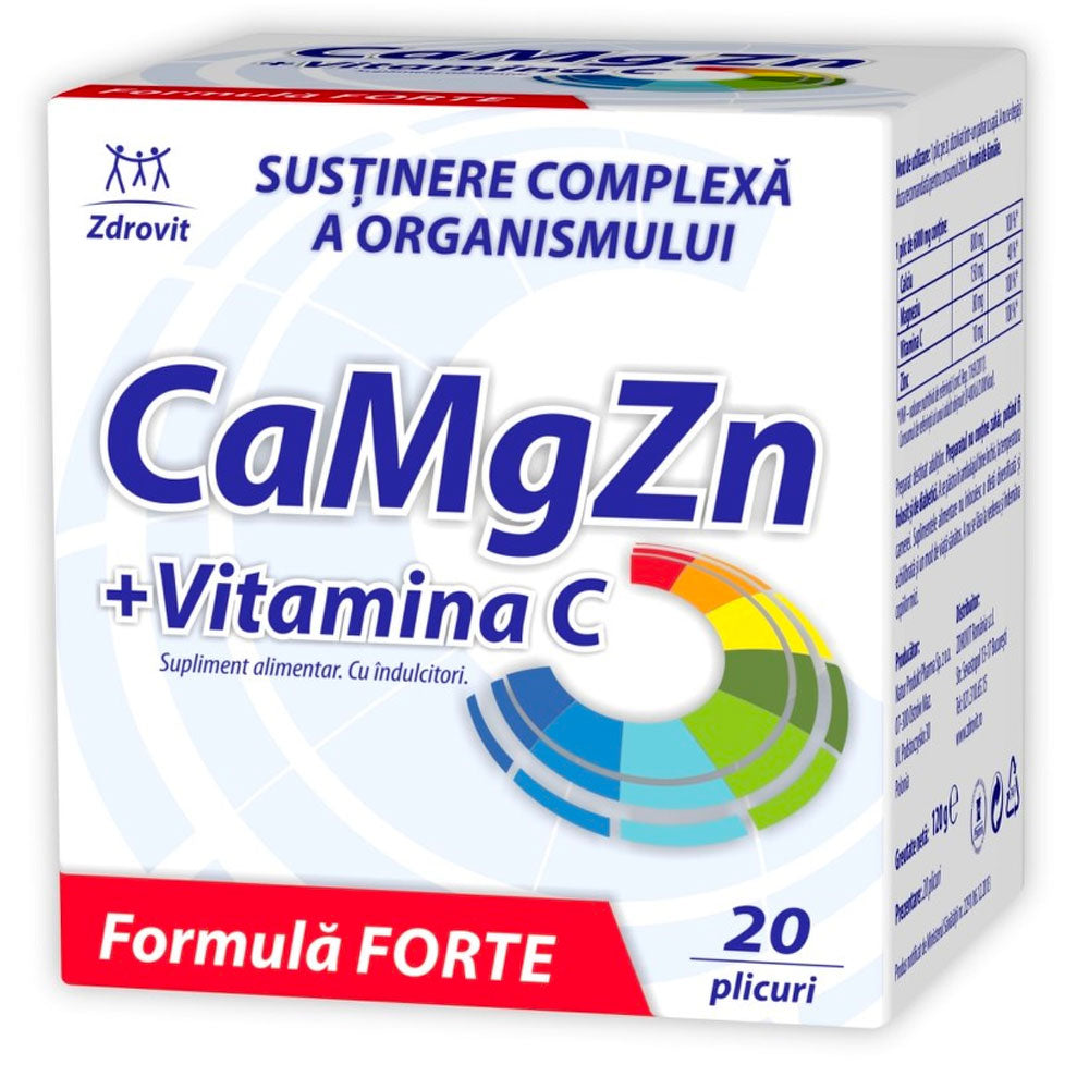 CaMgZn+Vitamina C, Formula Forte, 20 plicuri, Zdrovit