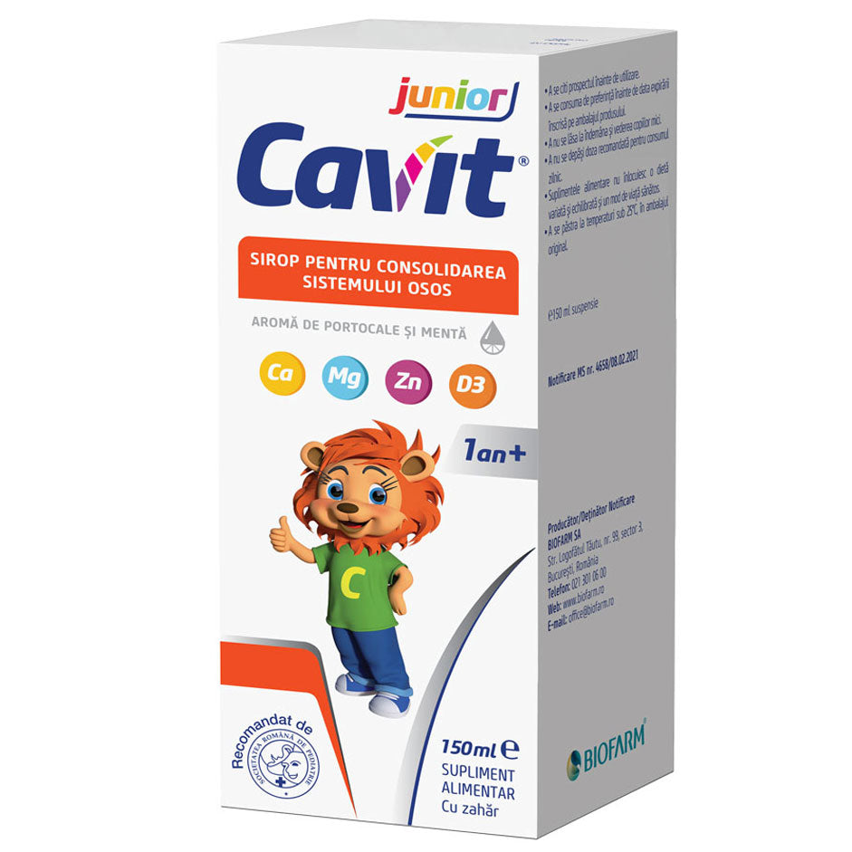 Sirop pentru Consolidarea Sistemului Osos Cavit Junior, 150ml, Biofarm