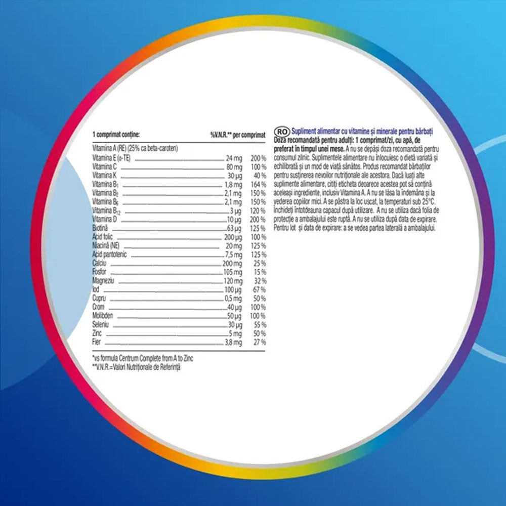 Centrum Barbati Formula Imbunatatita, 30 Comprimate, Glaxo Consumer Healthcare