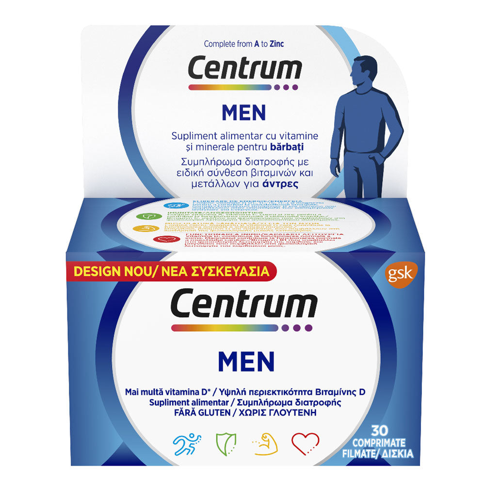 Centrum Barbati Formula Imbunatatita, 30 Comprimate, Glaxo Consumer Healthcare