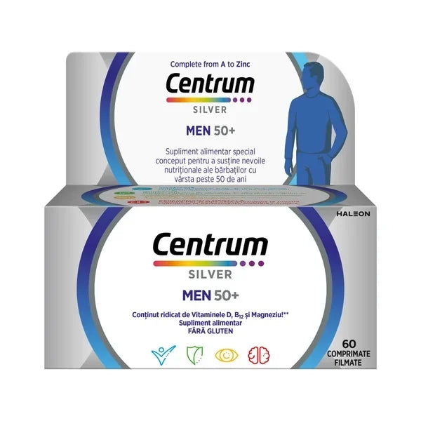 Centrum Silver 50+ pentru barbati, 60 comprimate, Wyeth Lederle