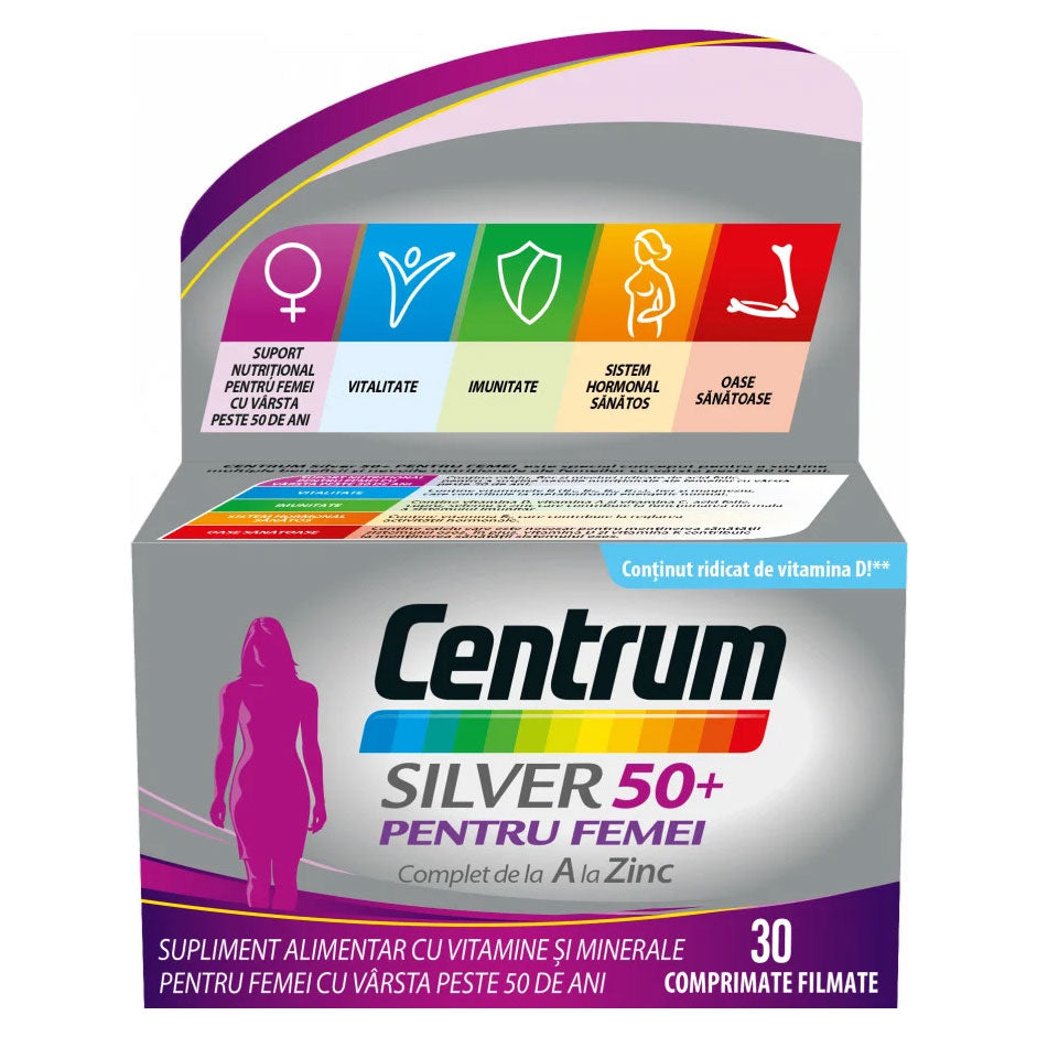 Centrum Silver 50+ pentru femei, 30 comprimate, Glaxo Consumer Healthcare