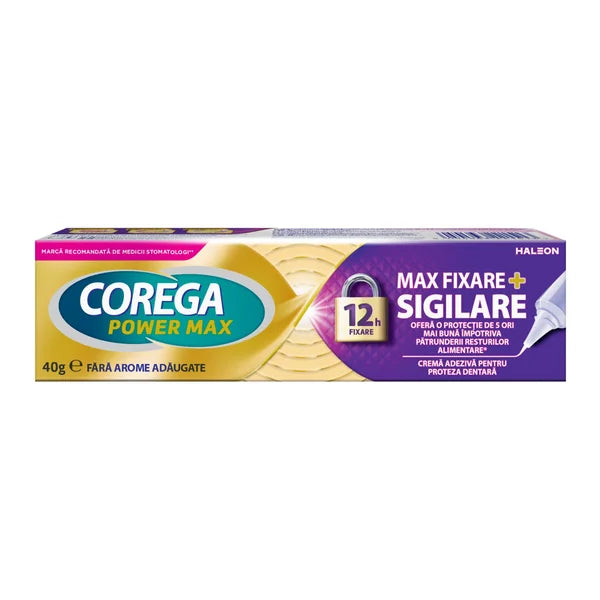 Crema adeziva pentru proteza dentara Corega Power Max Fixare + Sigilare, 40g, Haleon