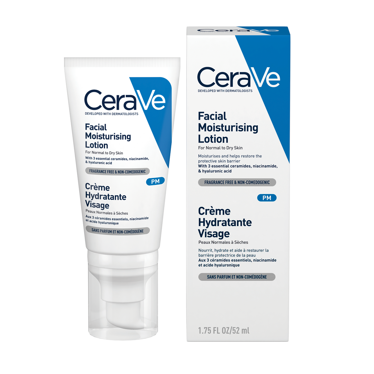 Crema hidratanta de fata pentru ten normal si uscat, 52 ml, CeraVe