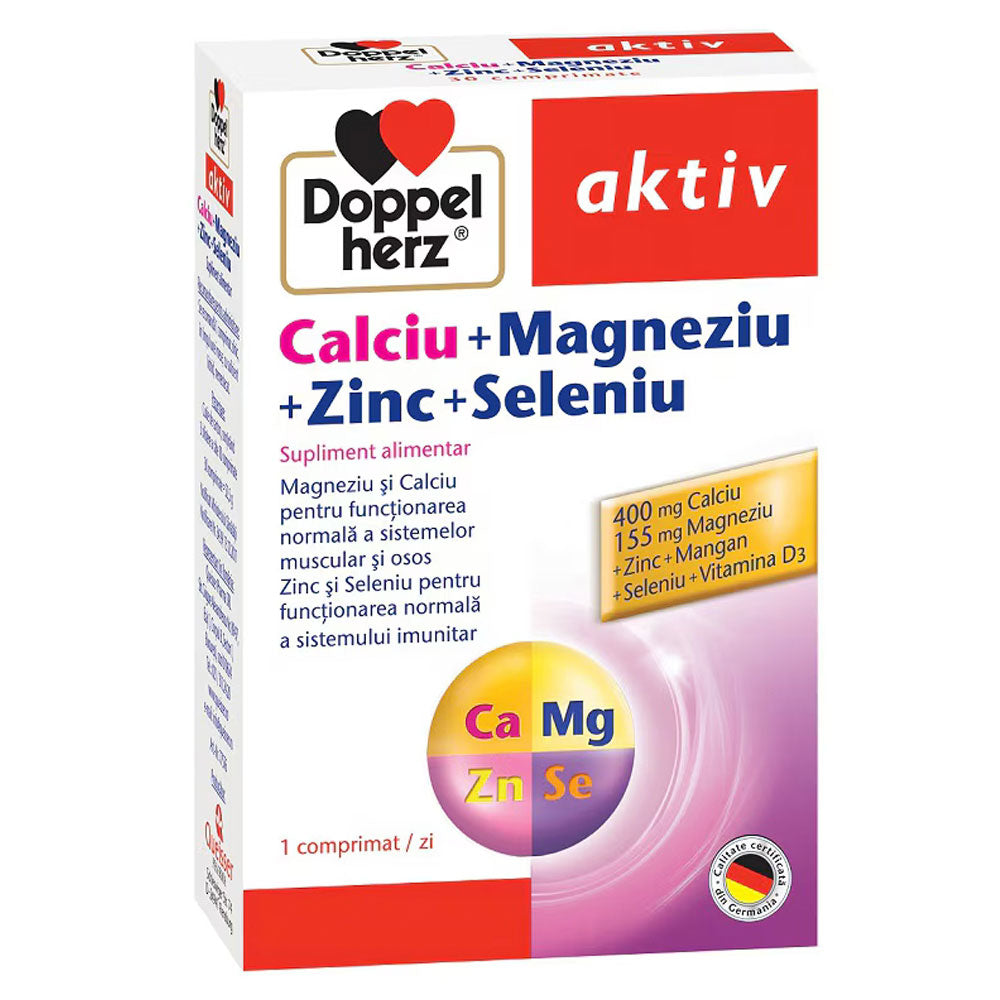 Calciu + Magneziu + Zinc + Seleniu Aktiv, 30 Comprimate + 10 Comprimate, Doppelherz