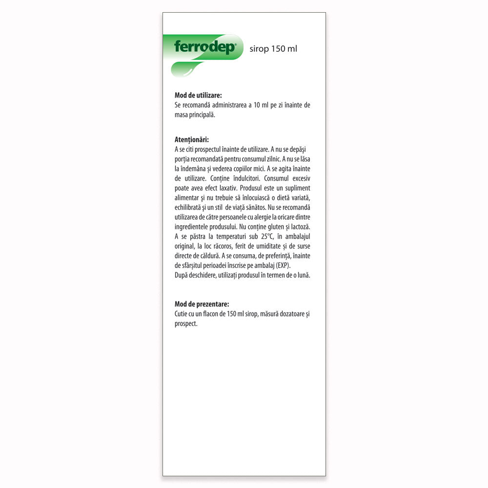 Sirop Ferrodep, 150ml, Dr. Phyto