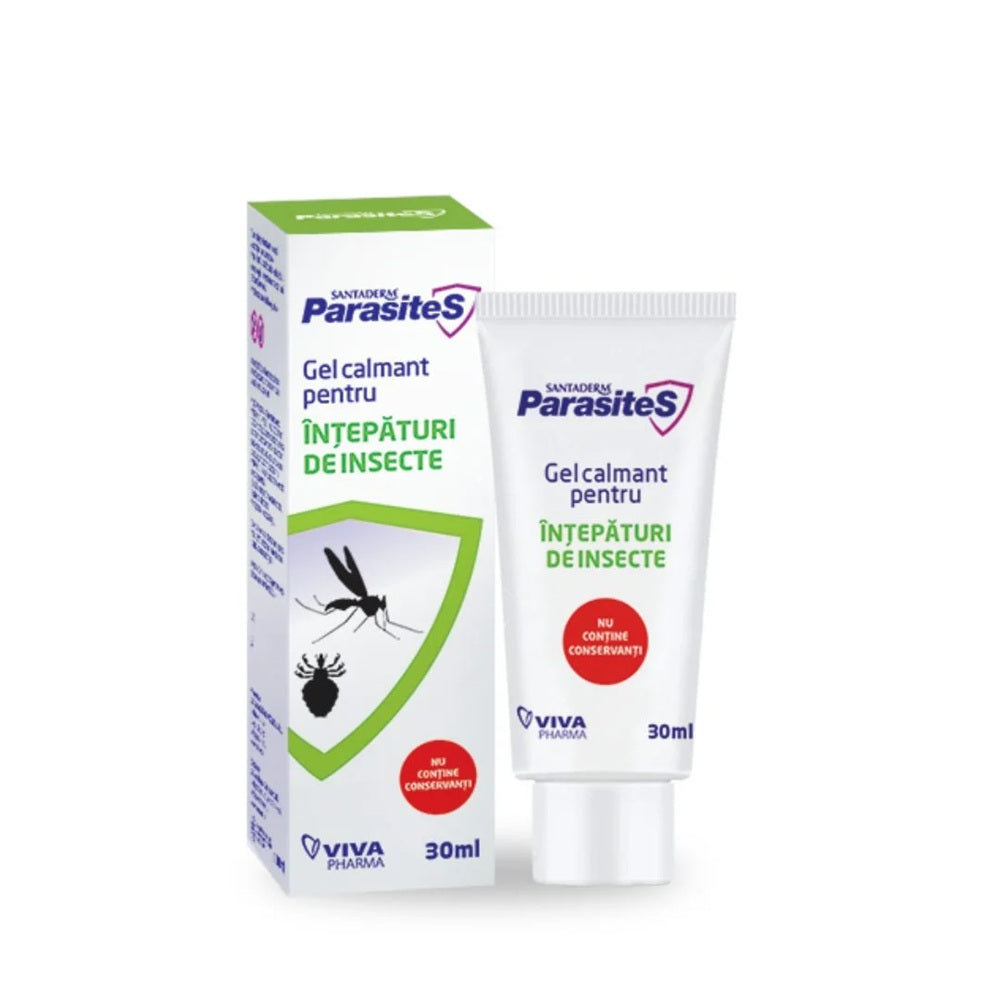 Gel calmant pentru intepaturi de insecte Parasites Santaderm, 30ml, Viva Pharma