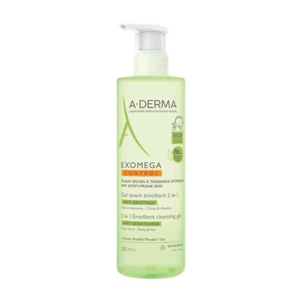 Gel de dus emoliant 2 in 1 Exomega Control, 500 ml, A-Derma