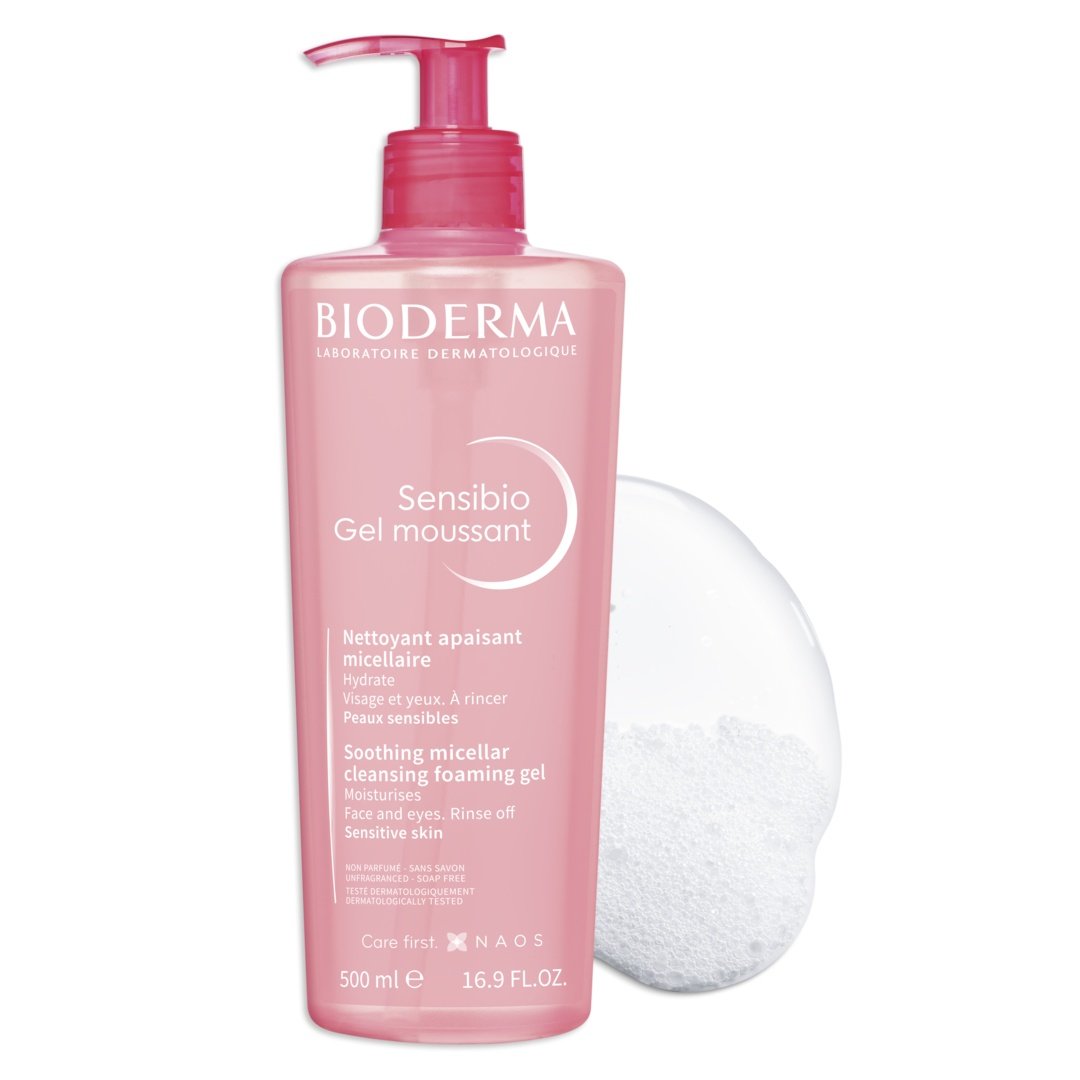 Gel spumant calmant si hidratant Sensibio, 500ml, Bioderma