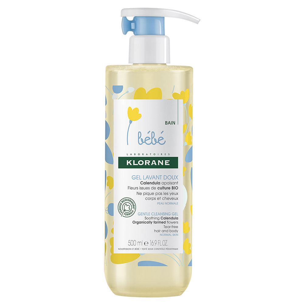 Gel spumant pentru curatare delicata Klorane Bebe, 500ml, Klorane