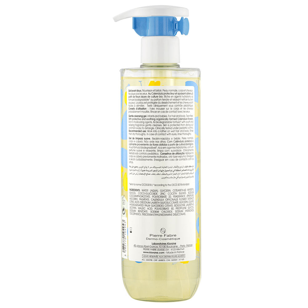 Gel spumant pentru curatare delicata Klorane Bebe, 500ml, Klorane