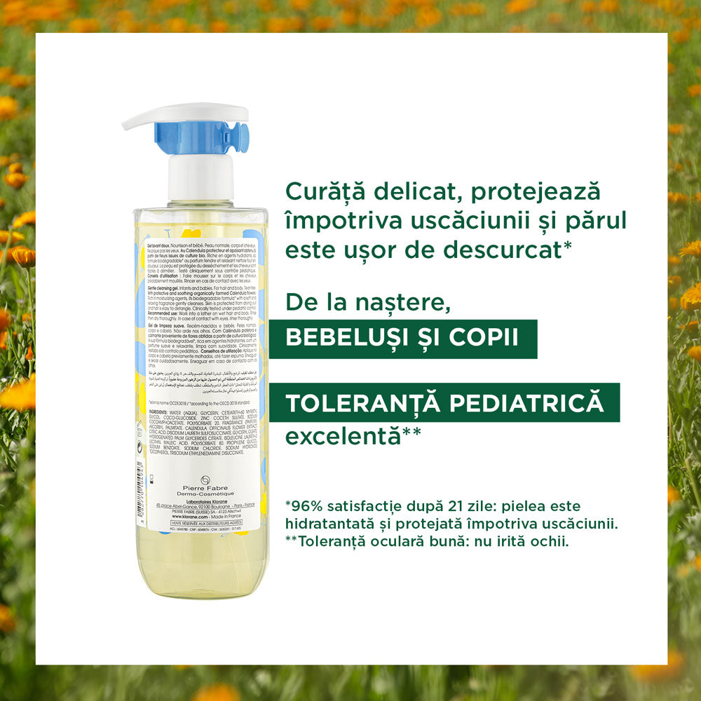 Gel spumant pentru curatare delicata Klorane Bebe, 500ml, Klorane