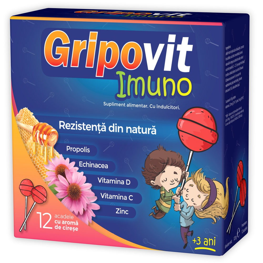 Gripovit Imuno Aroma Cirese, 12 Acadele, Zdrovit