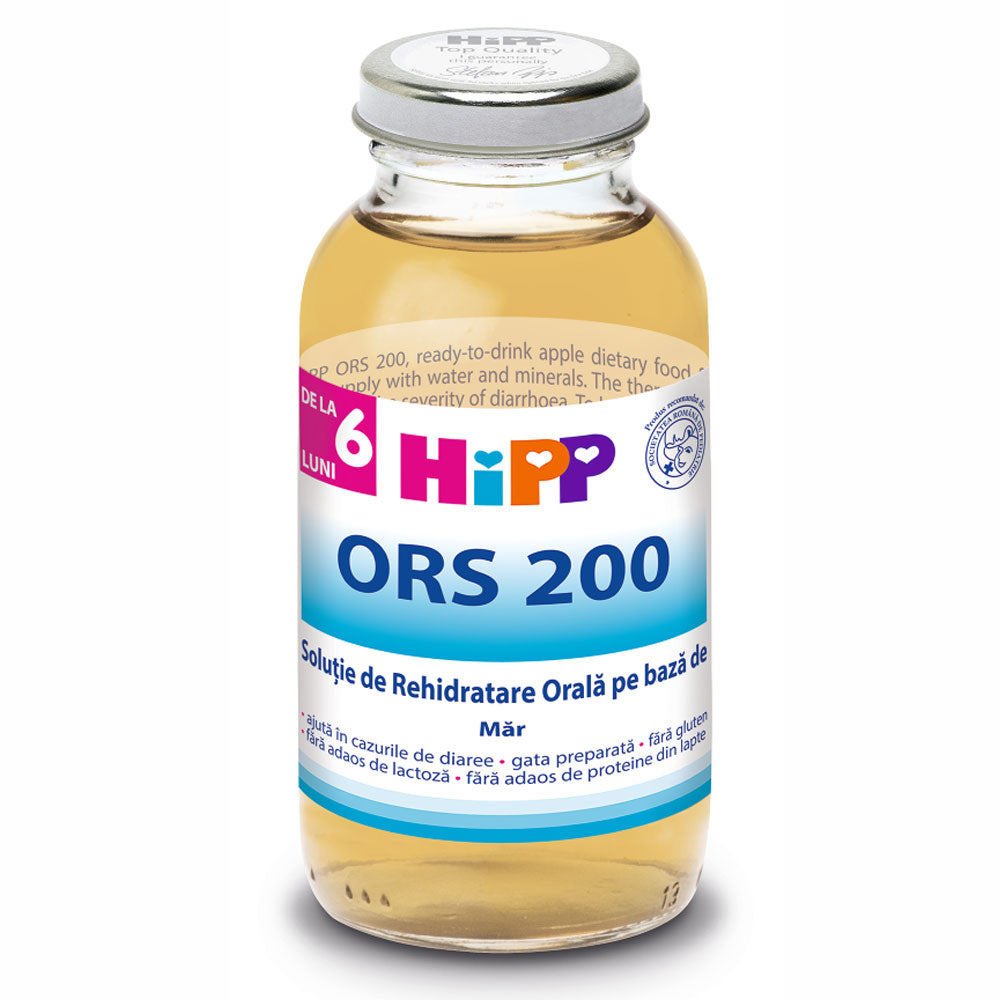 Solutie de rehidratare Hipp Ors Bautura pentru Rehidratare Orala cu Mar, 200ml, Hipp
