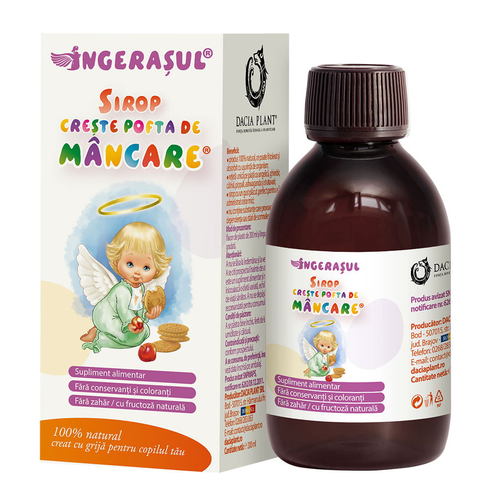 Sirop creste pofta de mancare Ingerasul, 200 ml, Dacia Plan