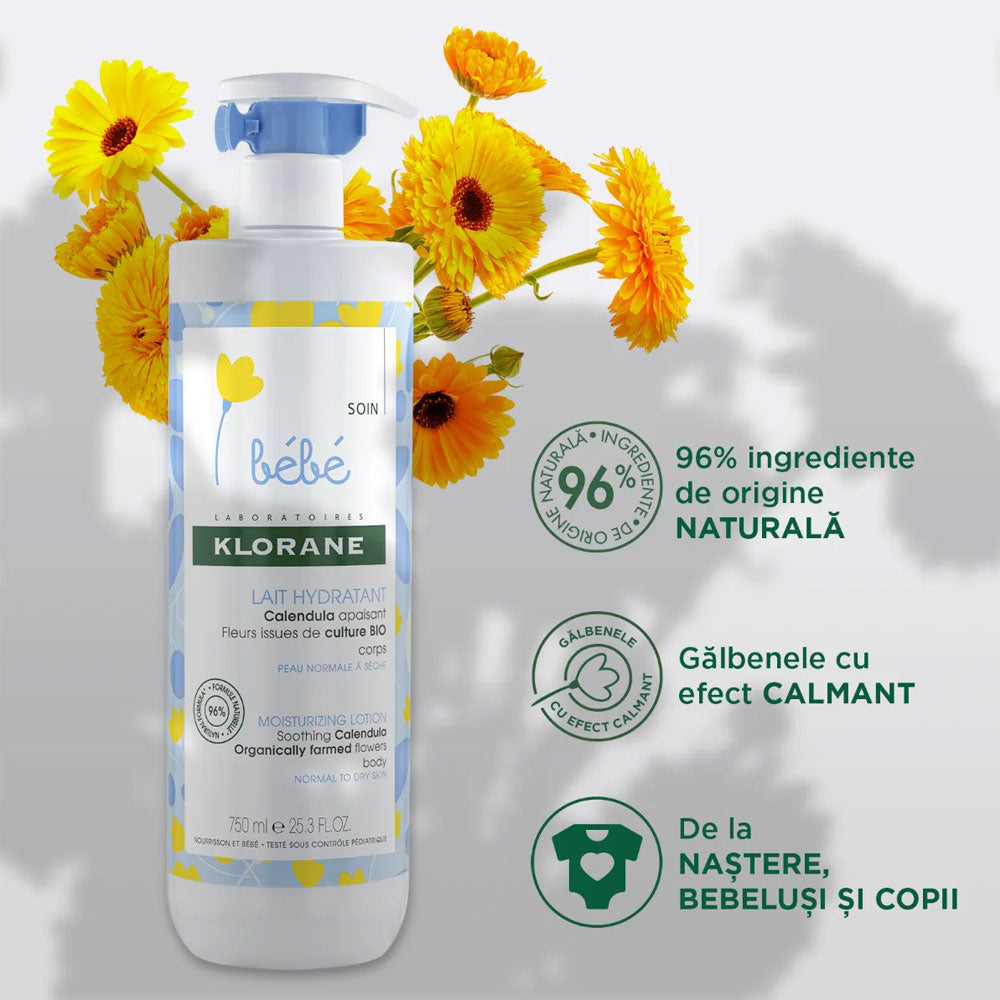 Lapte hidratant Klorane Bebe, 750ml