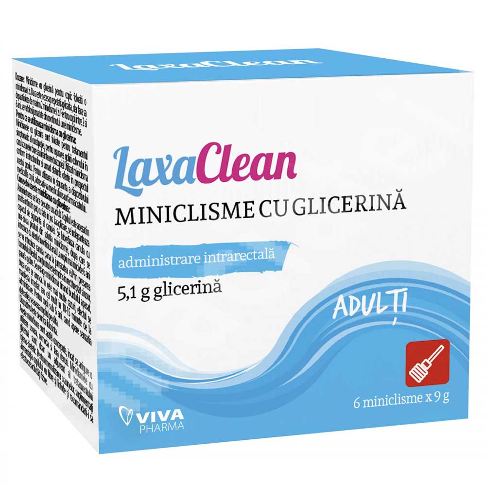 Miniclisme Glicerina Adulti Laxaclean, 6 Bucati, Vitalia Pharma