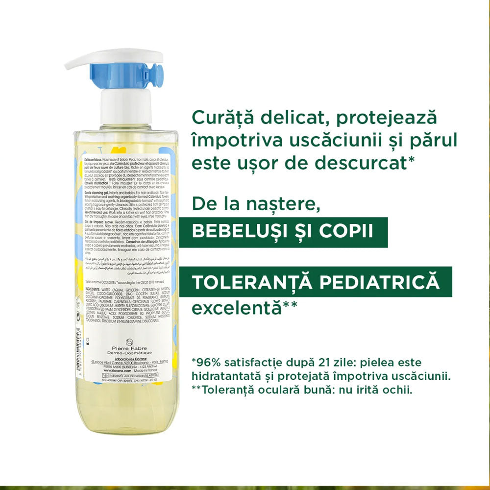 Pachet Gel spumant delicat pentru copii, 500ml + 500ml, Klorane Bebe