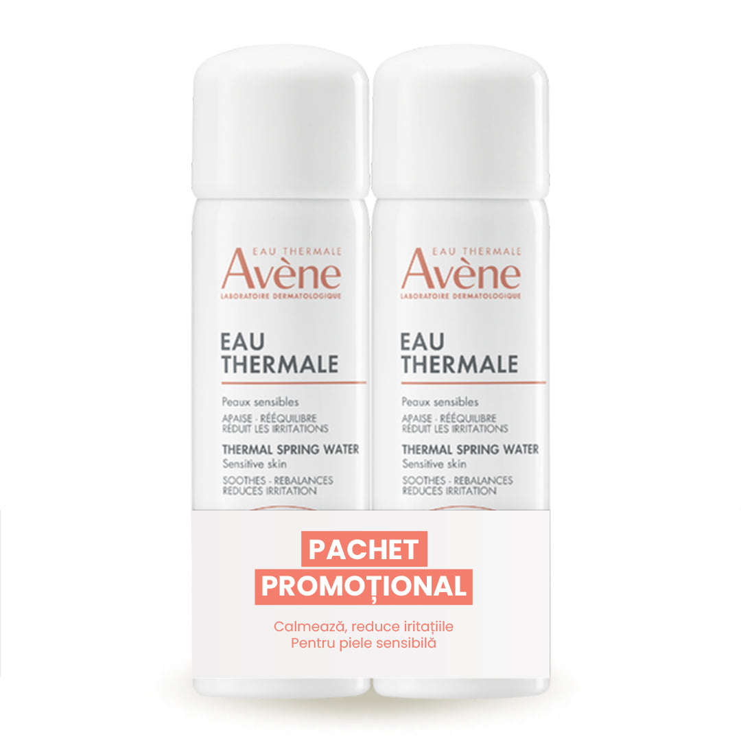 Pachet apa termala spray, 50ml + 50ml, Avene