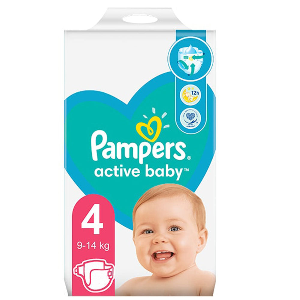 Scutece pentru bebelusi Active Baby, Marimea 4, 9-14kg, 46 Bucati, Pampers