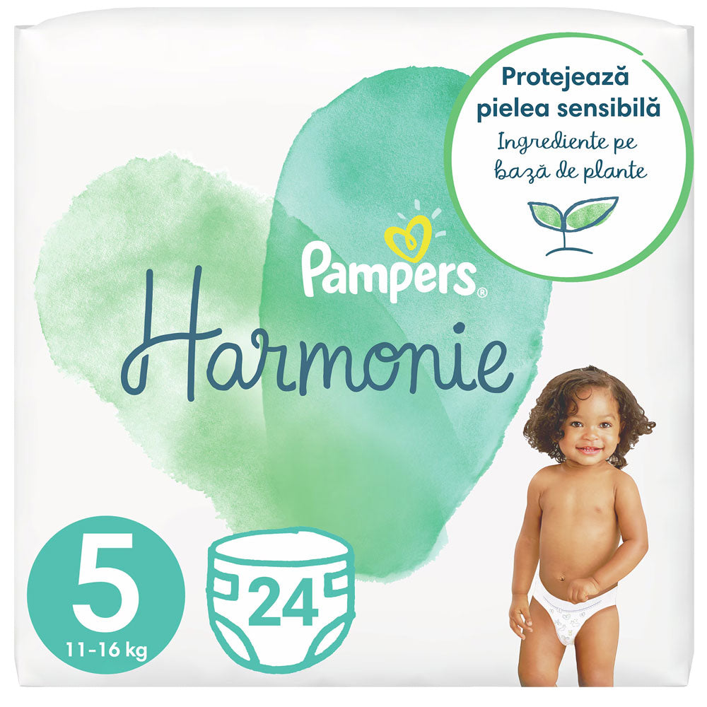Scutece pentru bebelusi Harmonie, Marimea 5, 11kg+, 17 Bucati, Pampers