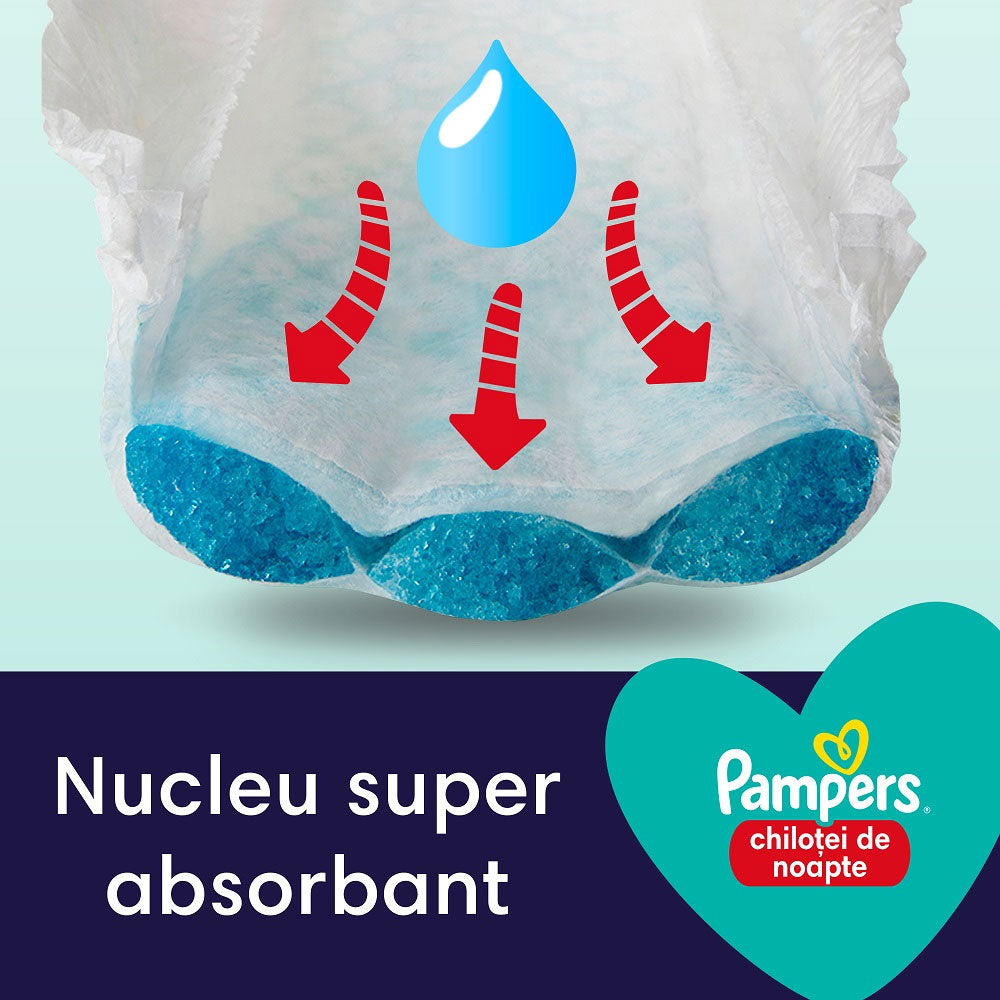 Scutece chilotel de noapte, Marimea 5, 12-17kg, 22 Bucati, Pampers