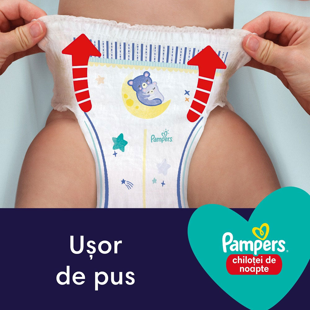 Scutece chilotel de noapte, Marimea 5, 12-17kg, 22 Bucati, Pampers