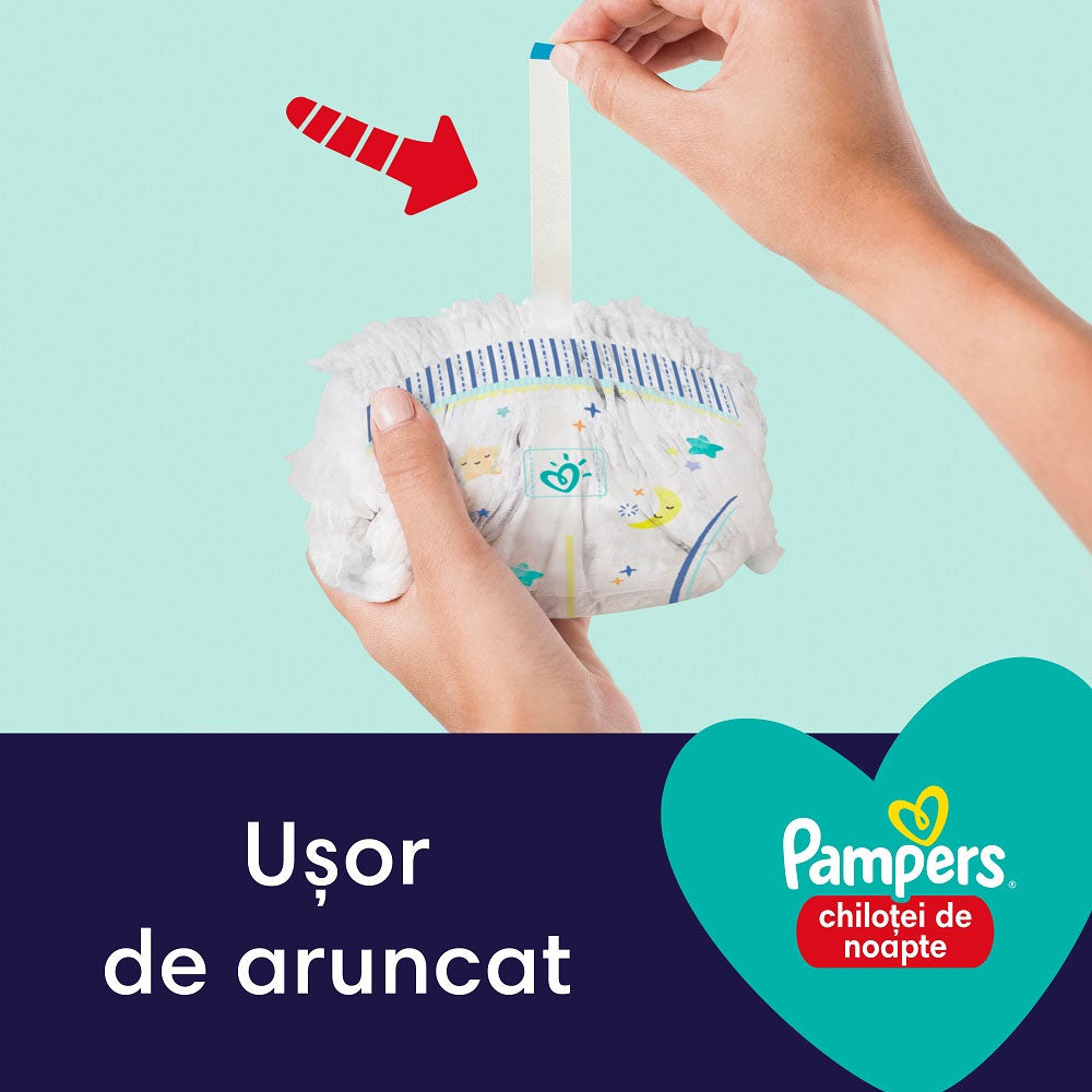 Scutece chilotel de noapte, Marimea 5, 12-17kg, 22 Bucati, Pampers
