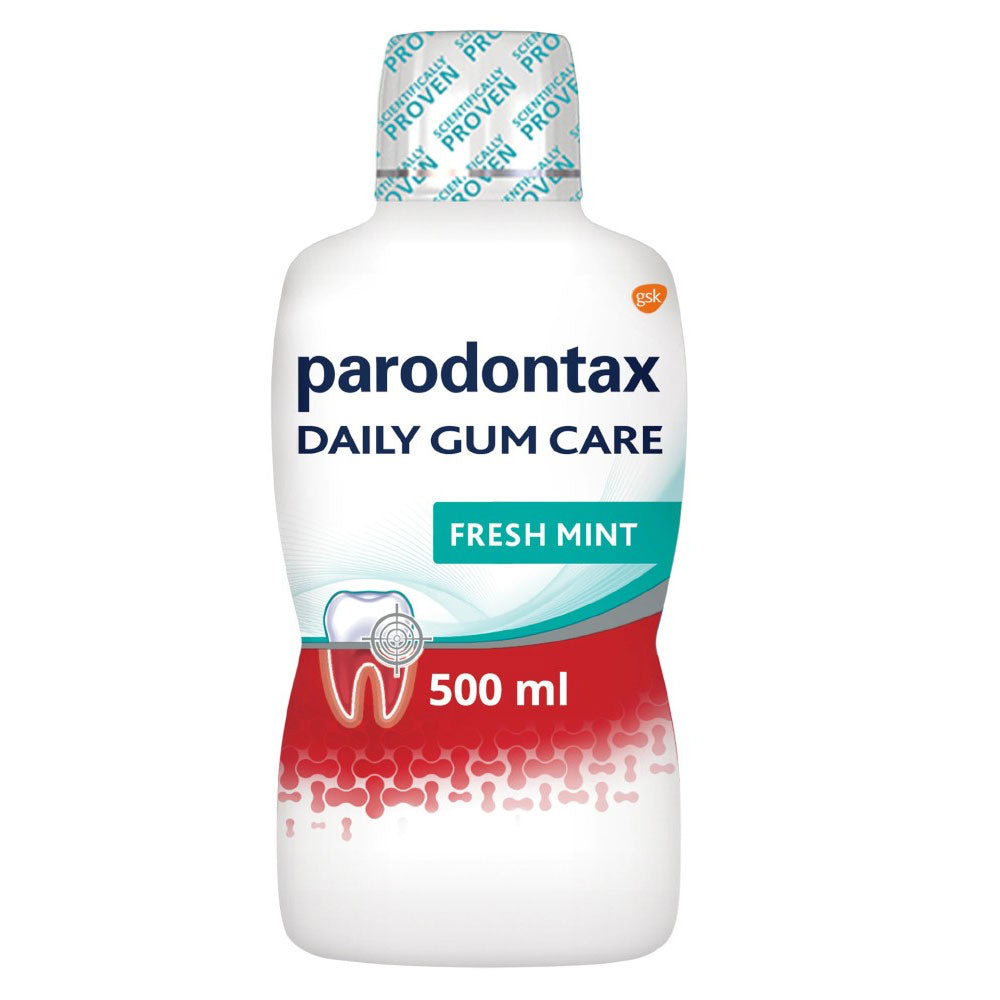 Apa de gura Daily Gum Care Fresh Mint (fara alcool), 500ml, Parodontax