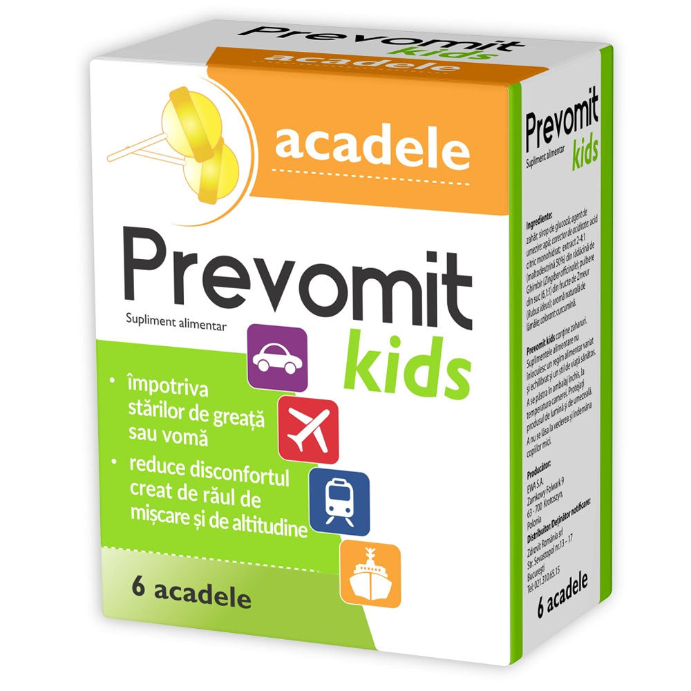 Acadele Prevomit Kids, 6 Acadele