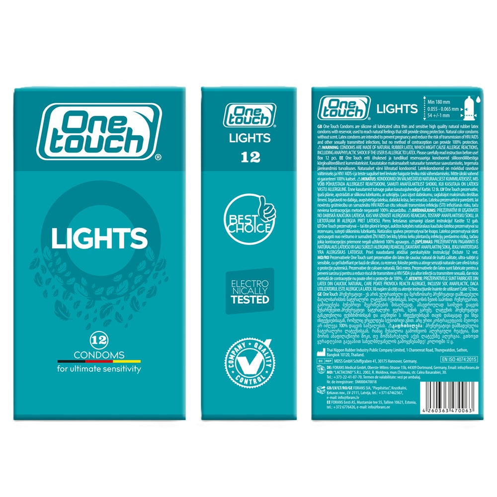 Prezervative Lights N12, 12 bucati, One Touch