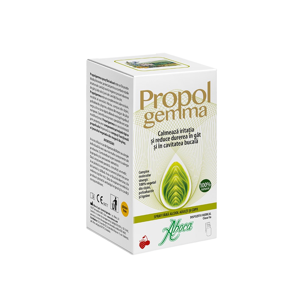 Propolgemma spray de gat fara alcool pentru adulti si copii, 30 ml, Aboca