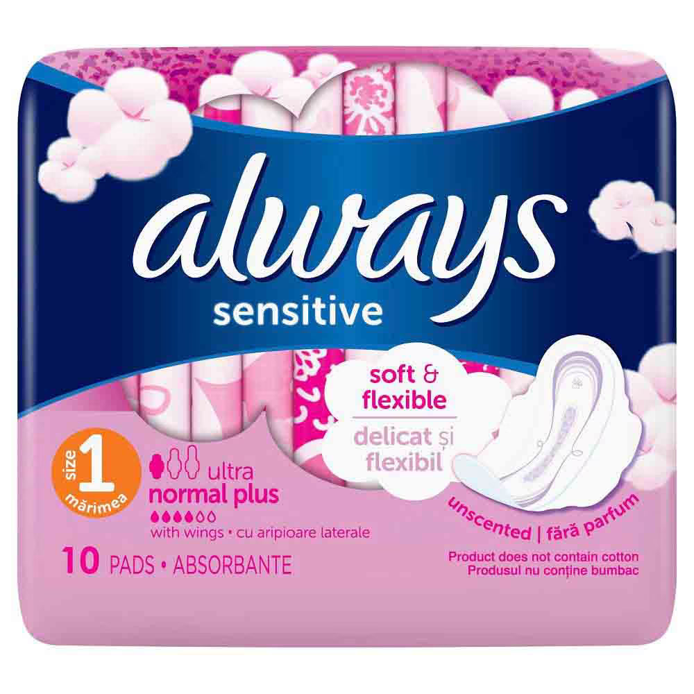 Absorbante Ultra Sensitive Normal Plus, Marimea 1, 10 bucati, Always