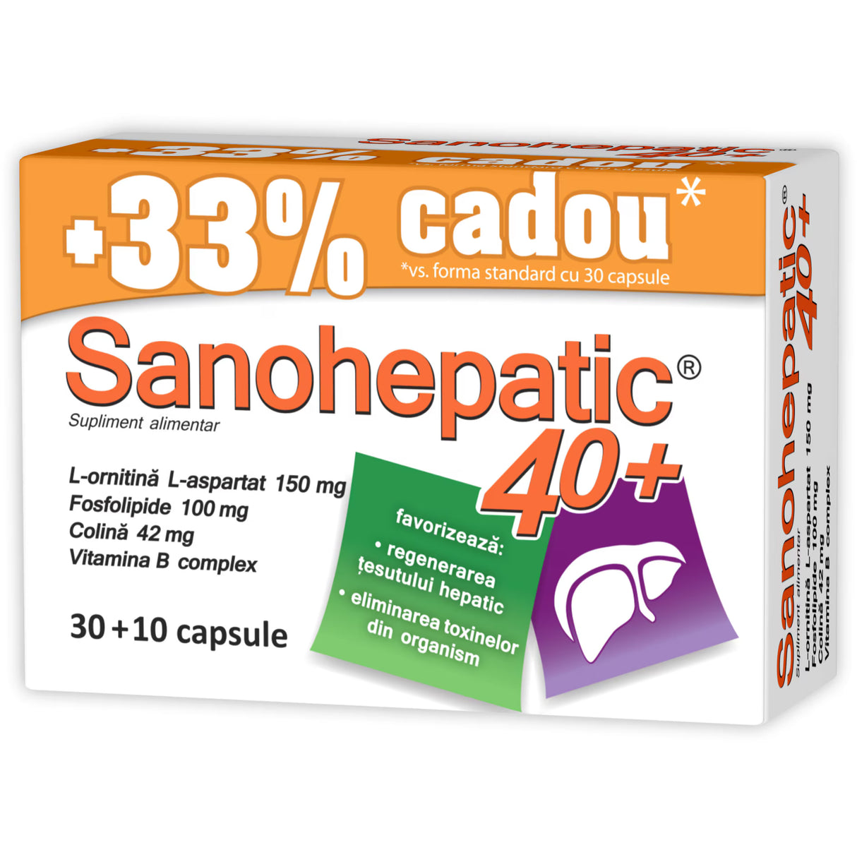 Sanohepatic 40+, 30 capsule + 10 capsule cadou, Zdrovit