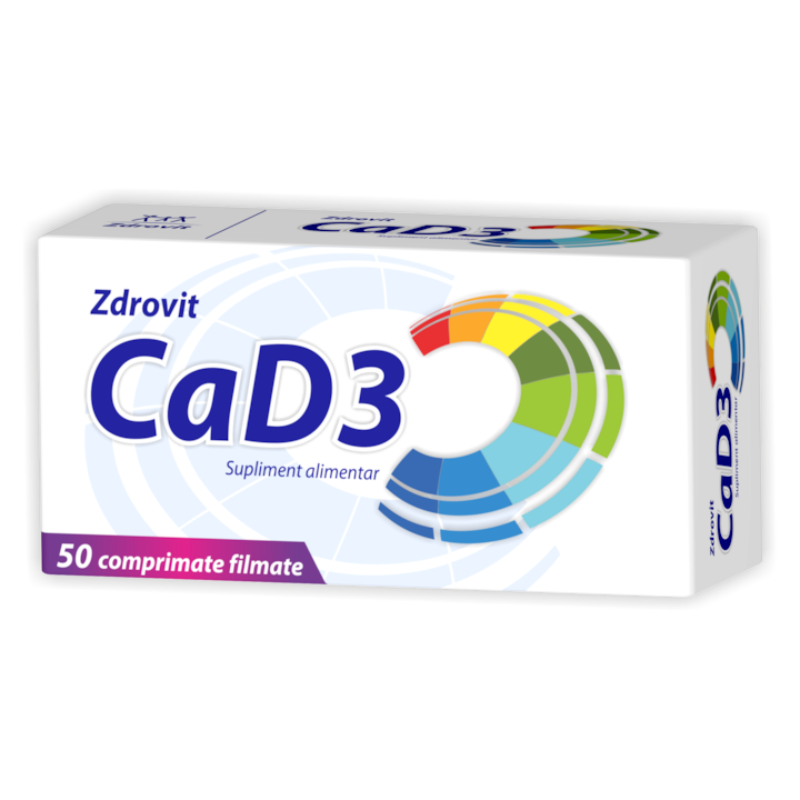 Zdrovit Calciu+D3, 50 Capsule.Film