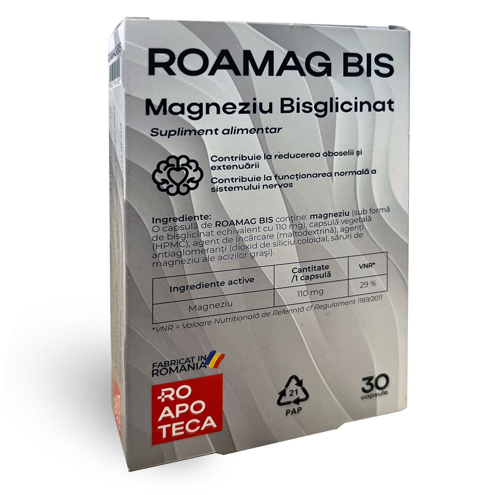 ROAMAG BIS – Magneziu bisglicinat cu absorbtie superioara pentru echilibru, relaxare si vitalitate musculara