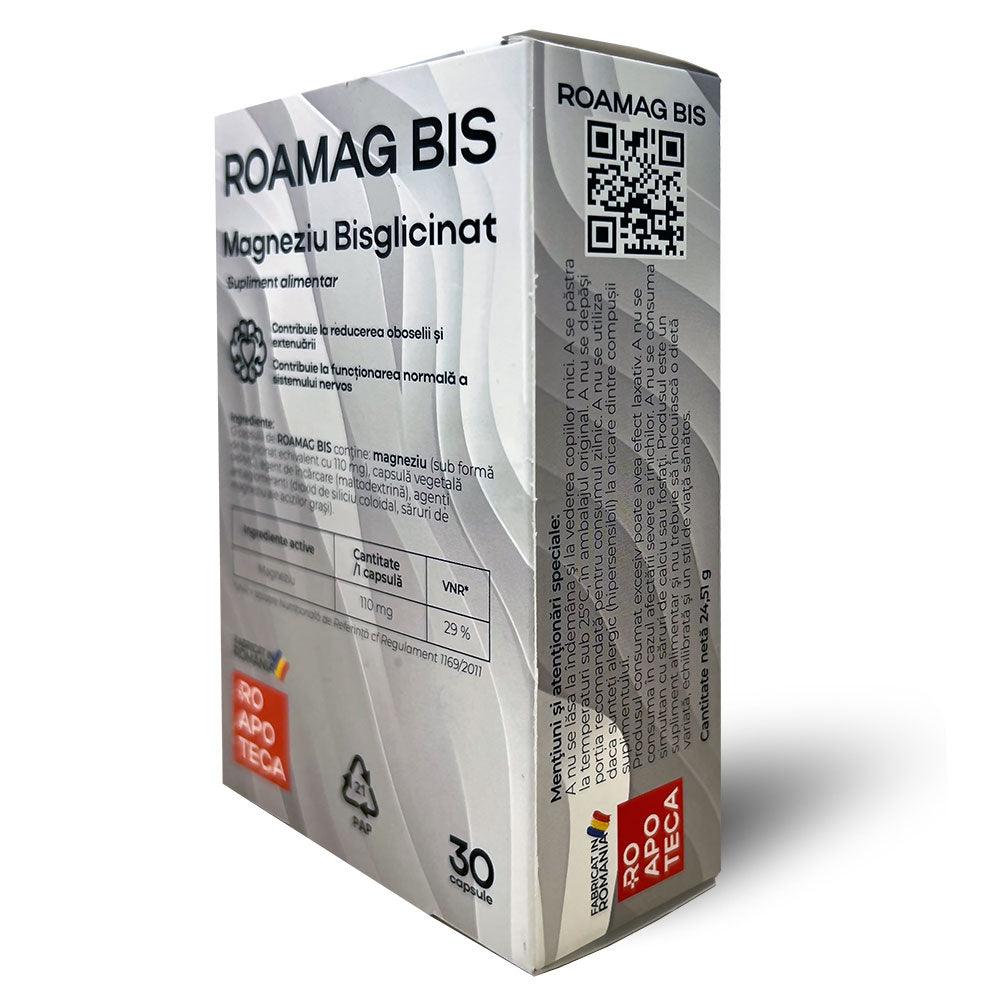 ROAMAG BIS – Magneziu bisglicinat cu absorbtie superioara pentru echilibru, relaxare si vitalitate musculara