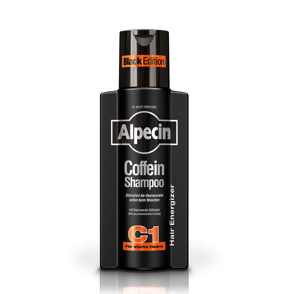 Sampon cu cafeina pentru cresterea parului C1 Black Edition, 250 ml, Alpecin