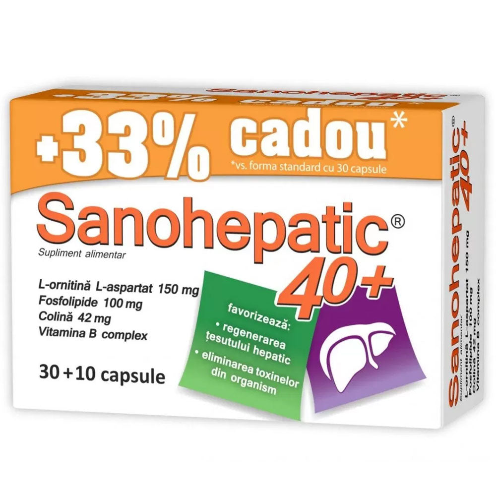 Sanohepatic 40+, 30 Capsule + 10 Capsule, Zdrovit