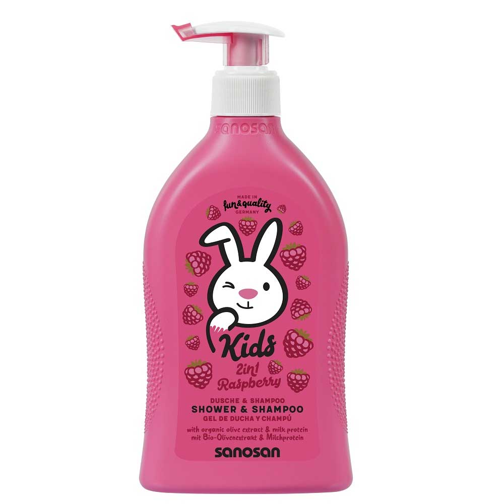 Gel de dus si sampon, Zmeura, 400 ml, Sanosan Kids