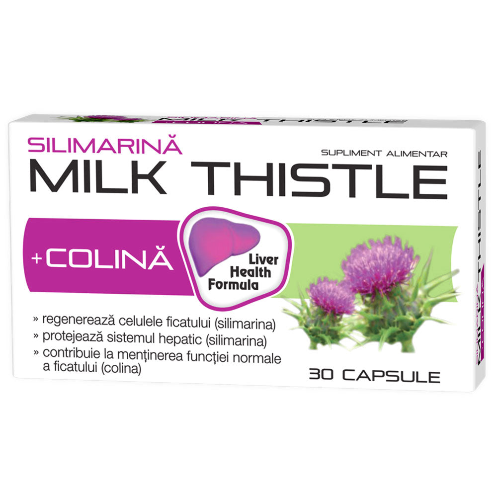 Silimarina + Colina Milk Thistle, 400mg, 30 Capsule, Zdrovit