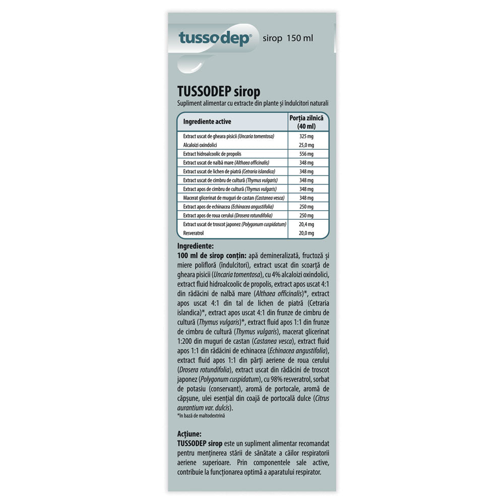 Sirop Tussodep, 150ml, Dr. Phyto