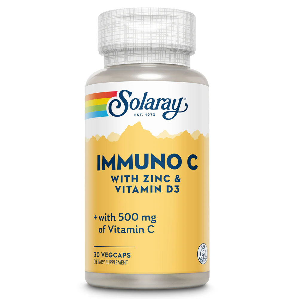 Solaray Immuno C cu Zinc si Vitamin D3, 30 Capsule, Secom